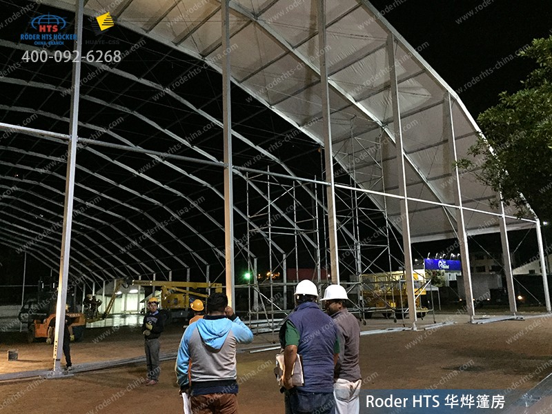 装配式篷房搭建现场
