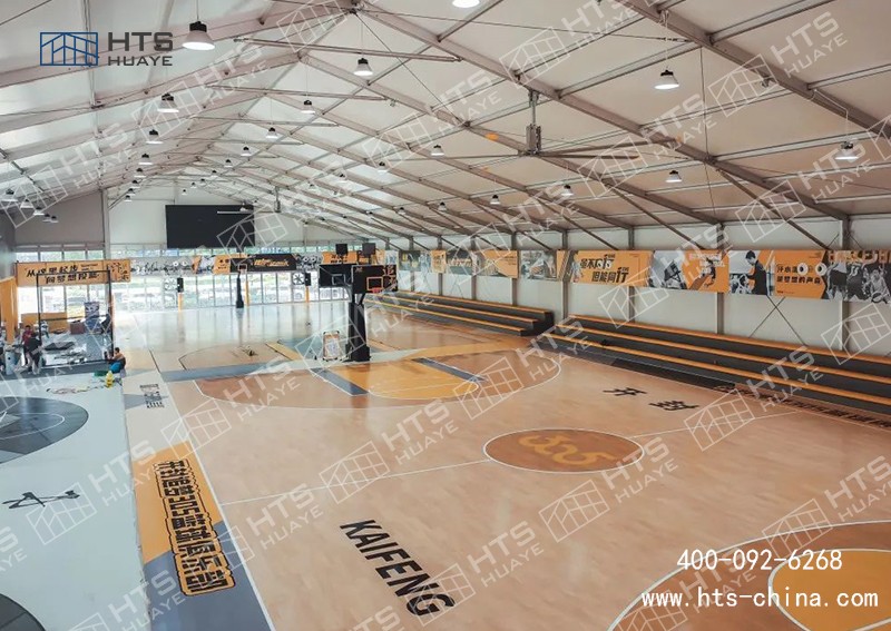 超2000平方的体育篷房馆篮球，搭建周期在1周之内