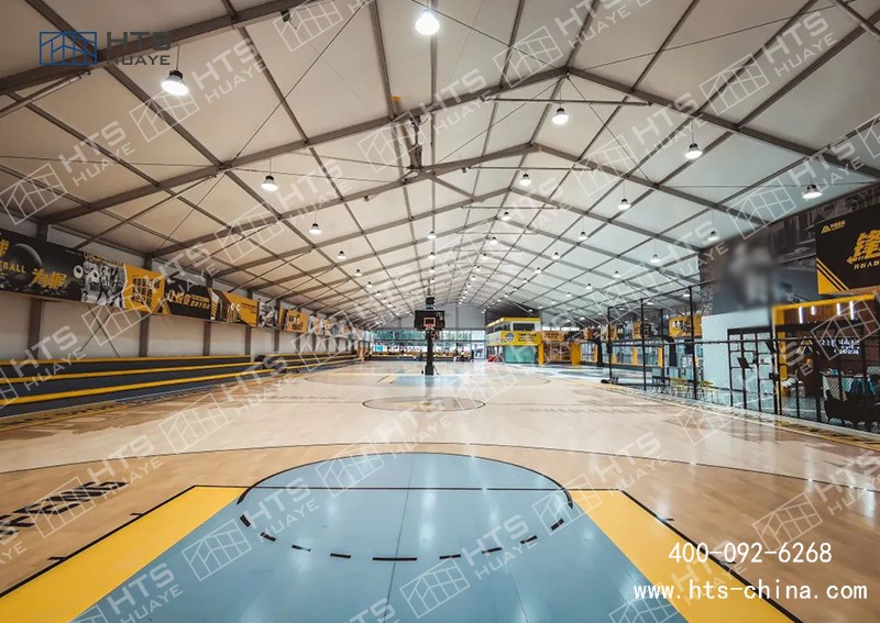 超2000平方的体育篷房馆篮球，搭建周期在1周之内