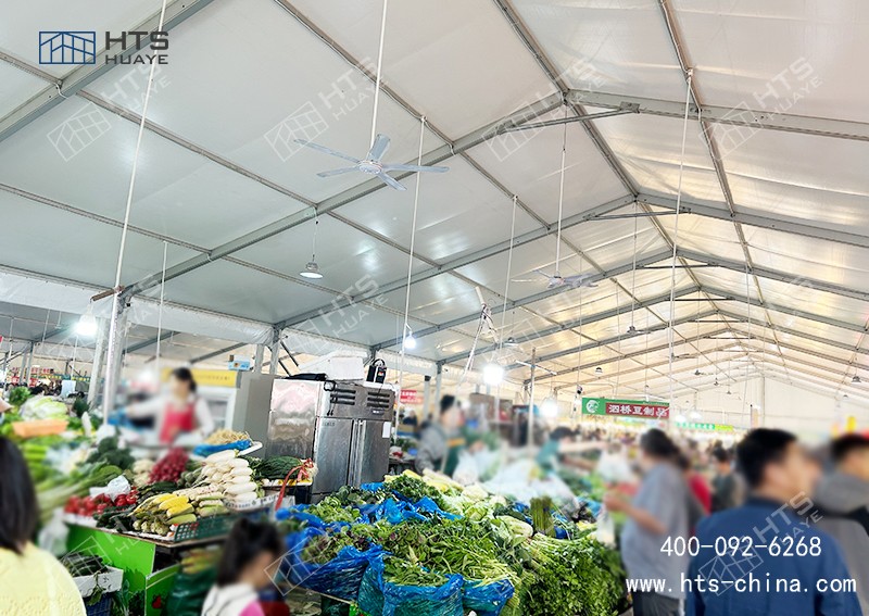 这座接近4000平方米的菜市场篷房，正式投入使用了