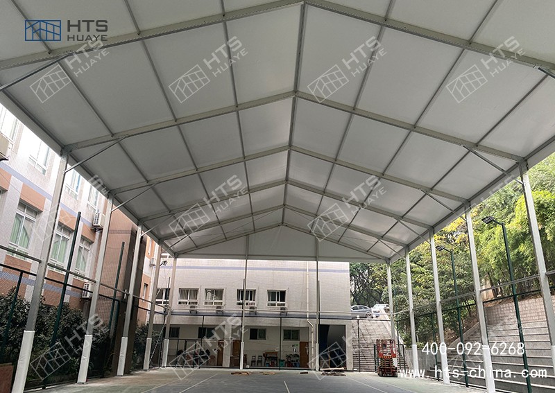 学校流行的篮球场雨棚，3000平方交付期为3周时间