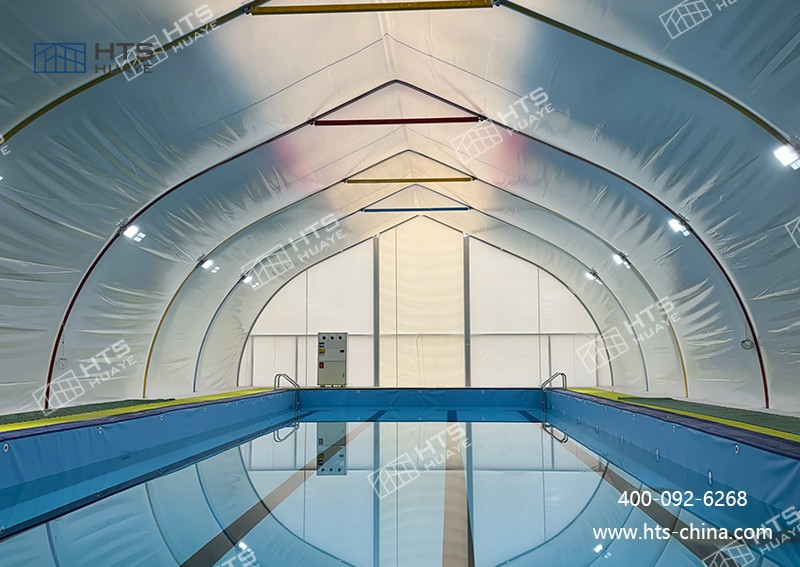 华烨建筑科技：为高校打造专属桃子型游泳池篷房