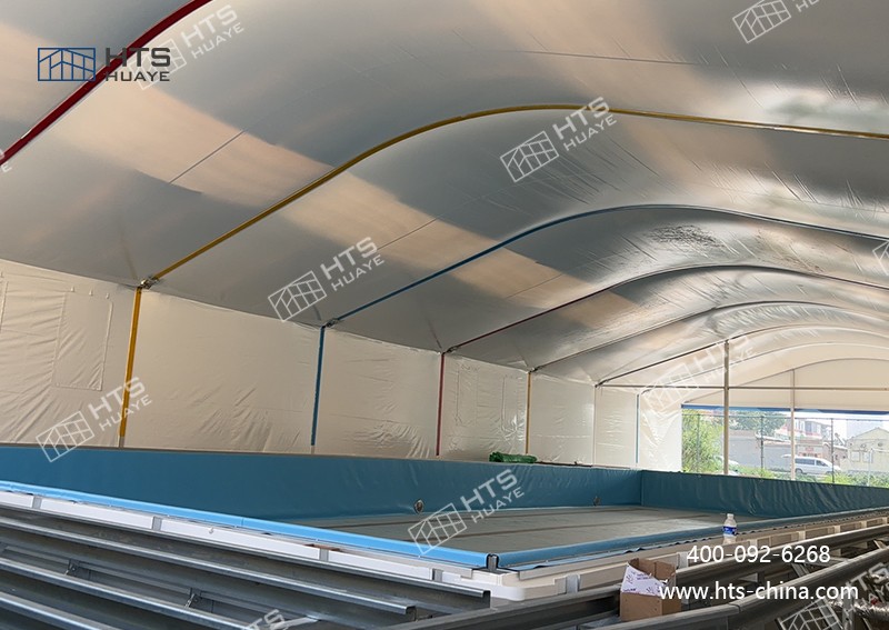 华烨建筑科技：为高校打造专属桃子型游泳池篷房