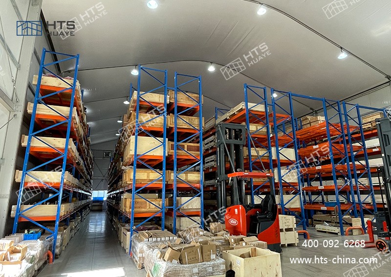 仓储篷房满足客户立体仓库要求，并且抗风11级